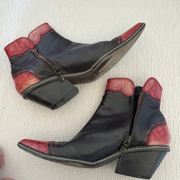 Vintage leather boots Donald J Pliner Hinda western coastalcowgirl witchy -FLAW - Picture 16 of 16